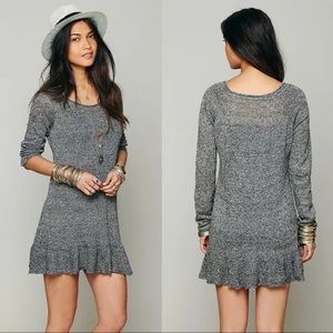 Free People Long Sleeve Pull over Linen Dress